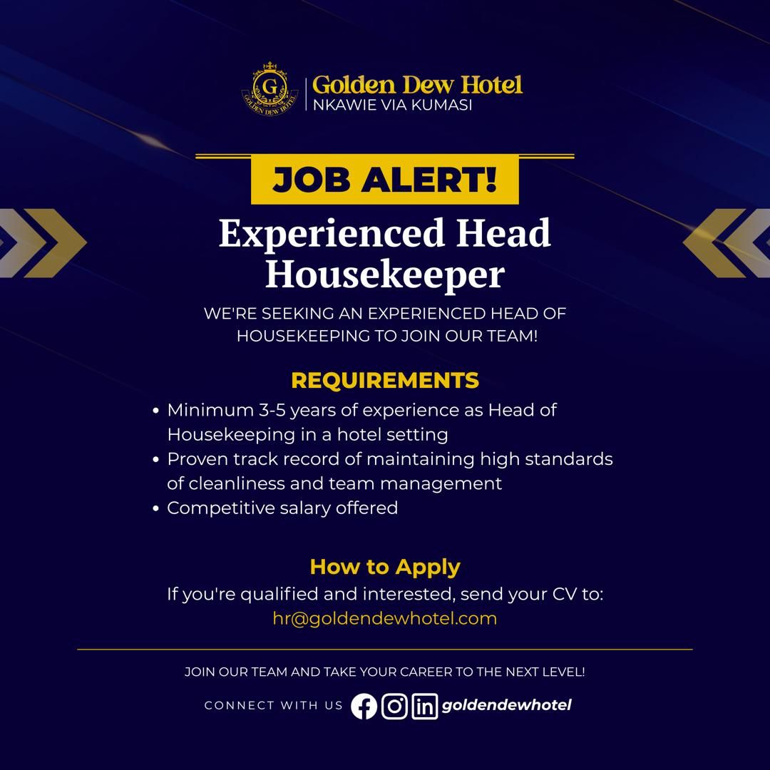 Experienced Head Housekeeper