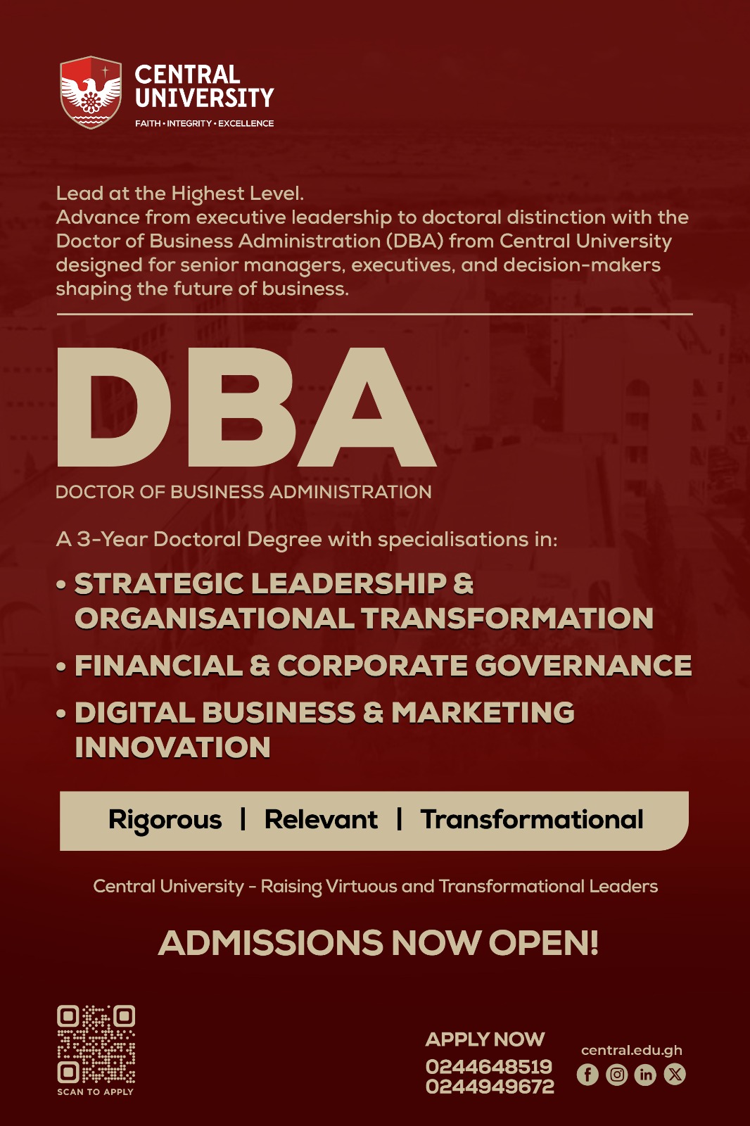DOCTOR OF BUSINESS ADMINISTRATION (DBA)